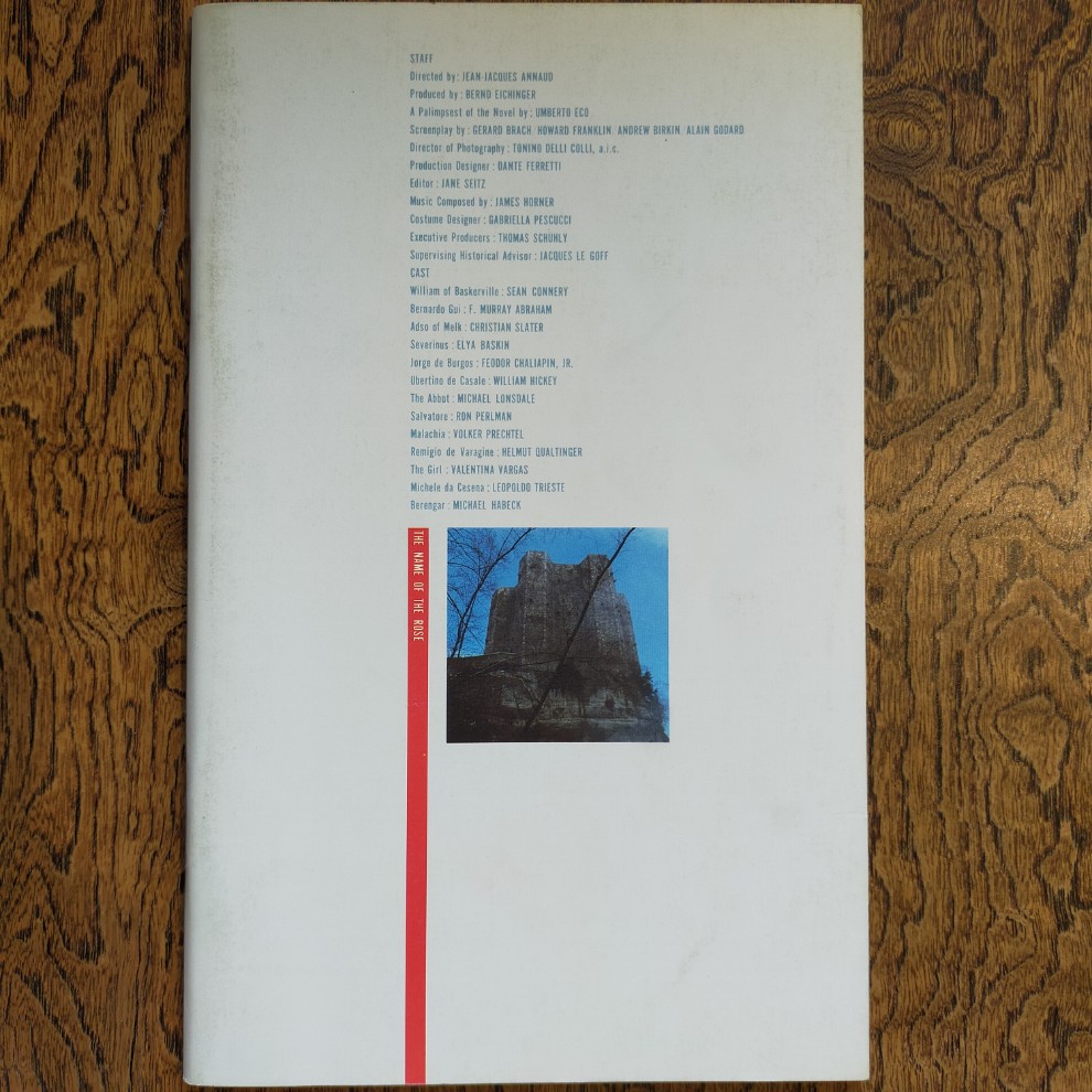 映画「薔薇の名前」パンフレット - 画像 (2)